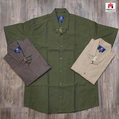پیراهن آستین کوتاه مردانه کتان M-2XL قواره دار