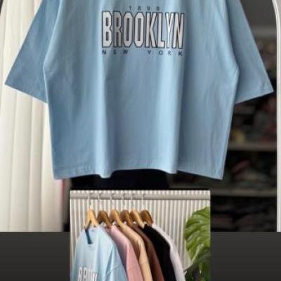 تیشرت کراپ باکسی چاپی بروکلین BROOKLYN رنگبندی