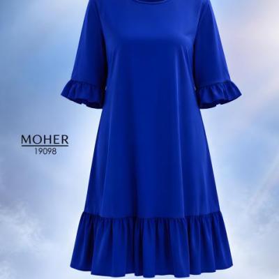 پیراهن سایز بزرگ زنانه رنگ آبی کاربنی