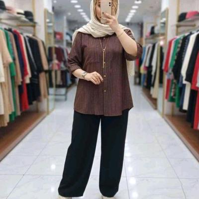 مانتو شلوار زنانه مدل ست مانتو شلوار پرینتی