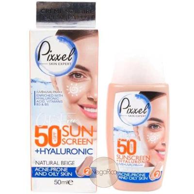 ضد آفتاب رنگی پیکسل SPF50 مخصوص پوست چرب و مستعد آکنه (بژ طبیعی)