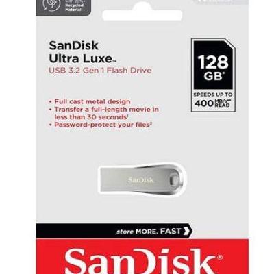 فلش مموری سن‌دیسک مدل Ultra Luxe با ظرفیت 128 گیگابایت (رابط USB 3.2)