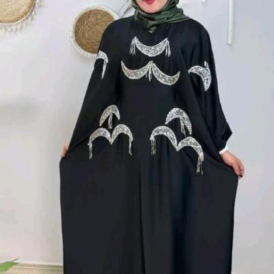 مانتو مجلسی ساتن مدل مانتو عبایی جواهردوزی