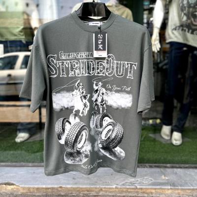 تیشرت قواره آزار پنبه با طرح STRIDOUT