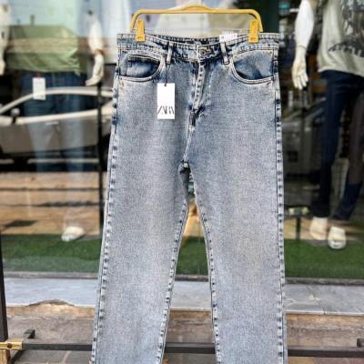 شلوار نیم بگ رنگ آبی طوسی با سایزبندی 31 تا 36