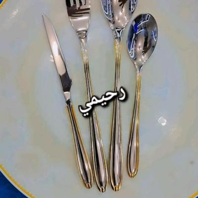 سرویس قاشق و چنگال 24نفره 120پارچه یونیک خاص و شیک نیمه طلایی