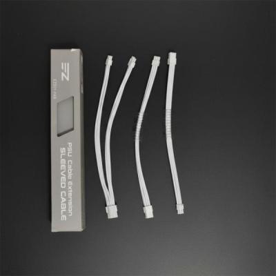 کابل اکستنشن پاور گیمینگ 3 تکه سفید اورجینال برند EZDIY-FAB برای CPU و کارت گرافیک با ظاهر فوق‌مرتب