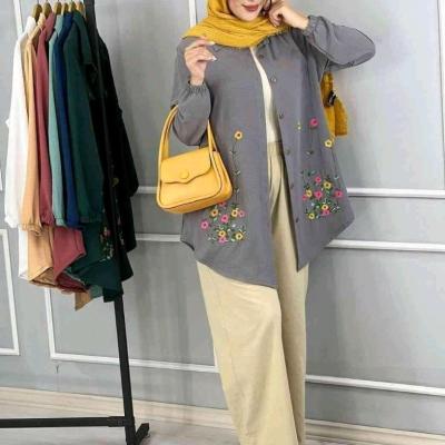 مانتو اسپرت زنانه شانتون مدل مانتو اسپرت زنانه جلو دکمه گلدوزی