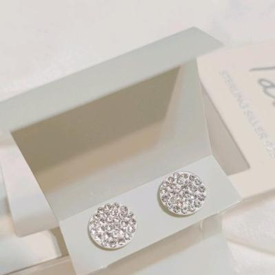 گوشواره جواهری فول نگین نقره 925 وارداتی