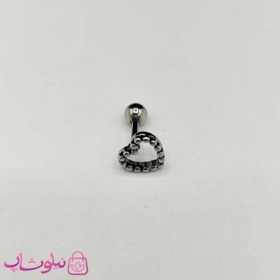 پیرسینگ گوش استیل مدل قلب توخالی کد 90