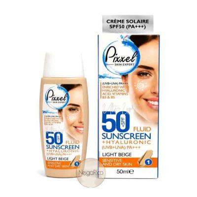 ضد آفتاب رنگی پیکسل SPF50 مناسب پوست خشک و حساس رنگ بژ روشن