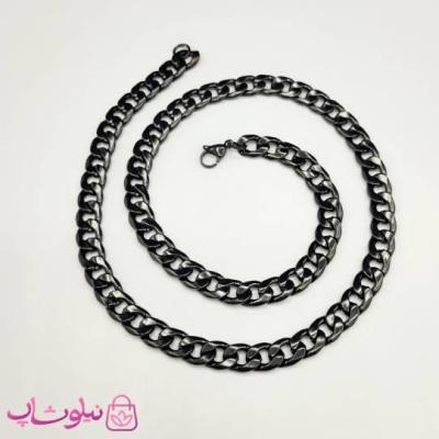 زنجیر مردانه کارتیه مشکی استیل 60 سانت عرض 1 سانت کد 5491