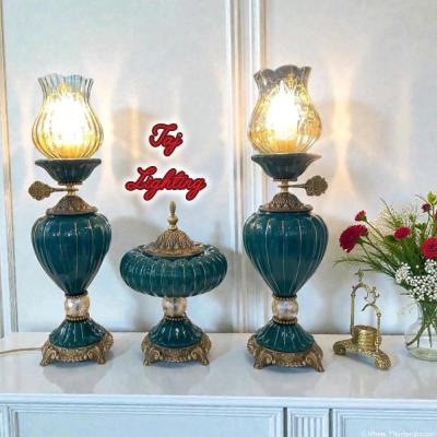 آباژور چراغ رومیزی و کاپ رومیزی مدل هیوا (ست سه تیکه)