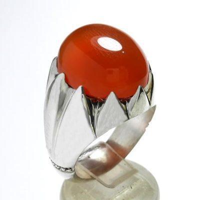 انگشتر نقره مردانه عقیق یمن رکاب هشت ترک