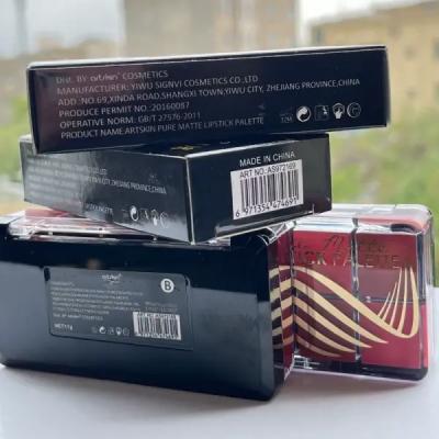 پالت 10 رنگ رژ لب برند آرت اسکین دارای براش و آینه