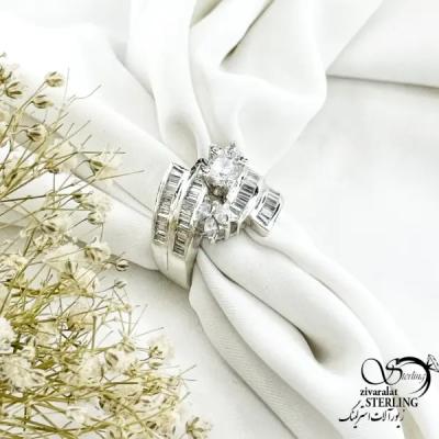 انگشتر نقره جواهری با عیار 925 کد 21359