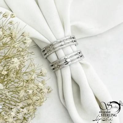 حلقه ست نقره کلاسیک با عیار925 ساخت ایتالیا کد 21198