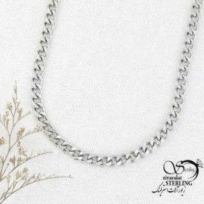 زنجیر استیل مردانه کارتیر سفید کد 15293
