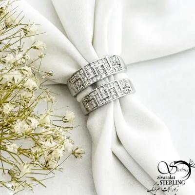 حلقه ست نقره ایتالیا طرح ورساچه کد 21194