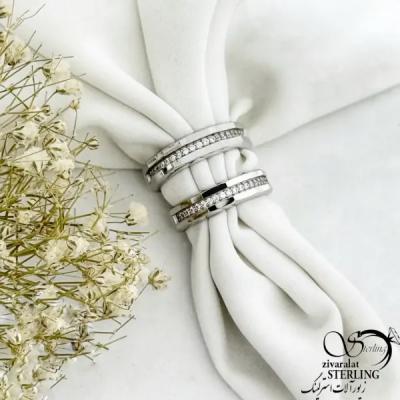 حلقه ست نقره چند ضلعی با عیار925 کد 21193
