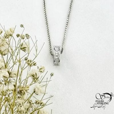 گردنبند حلقه متحرک نقره کد 20759