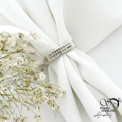 حلقه نقره نگین اتمی زنانه 925عیار کد 21474