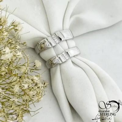 حلقه ست نقره آینه ای ساخت ایتالیا کد 21171