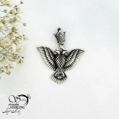 پلاک نقره عقاب تاج دار کد 20601