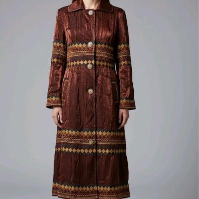 مانتو مجلسی ساتن مدل بلند طرح گلدوزی