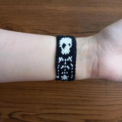 دستبند و پابند بافتنی پسرانه طرح اسکلت