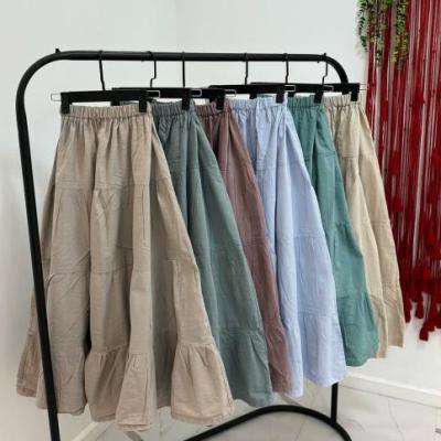 دامن لینن قواره دار قد 95 رنگبندی