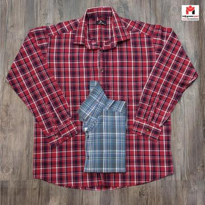 پیراهن کتان مردانه سوپر سایز 3XL-4XL چهارخانه