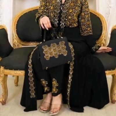 مانتو عبایی مجلسی 5 تیکه سحر