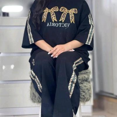 مانتو شلوار زنانه مدل ست تیشرت شلوار عروسکی زنانه مدل چیلون جنس گلکسی پنبه درجه یک