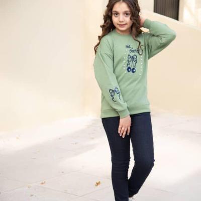 بلوز دخترانه چاپ پاپیون ومروارید