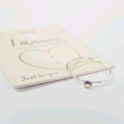 انگشتر نقره عیار 925 نگین دار ، عیار حک شده داخل انگشتر