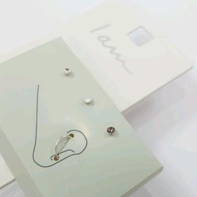 پک چهار عددی پیرسینگ بینی نگین دار جنس نقره عیار925