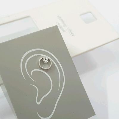 پیرسینگ گوش نگین دار ، جنس نقره عیار 925 ، ساخت کشور تایلند