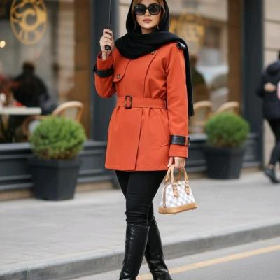 بارانی کتان زارا آستردار خرجکار چرم