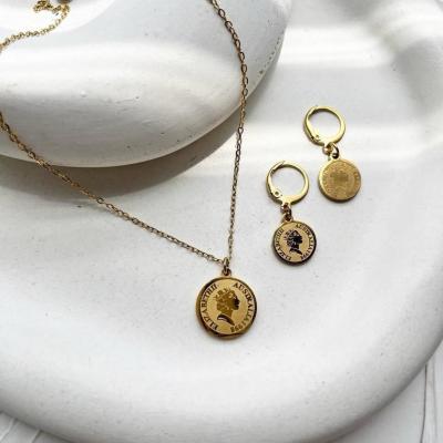 نیم ست استیل کپی طلا الیزابت