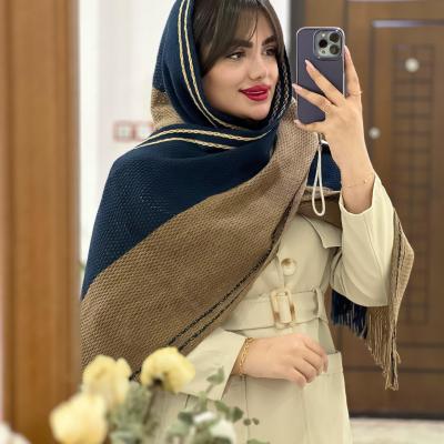 شال بافت دو رنگ