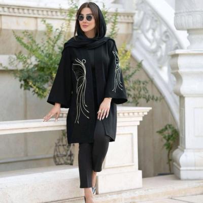مانتو مجلسی مدل کت مجلسی زنانه مدل پروانه جنس مازراتی لایه کوبی شده اعلا + گلدوزی