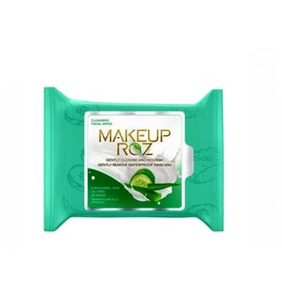 دستمال مرطوب پاک کننده آرایش خیار و آلوئه ورا میکاپ رز 25 عددی