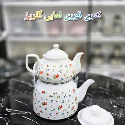 کتری و قوری لعابی طرح دار