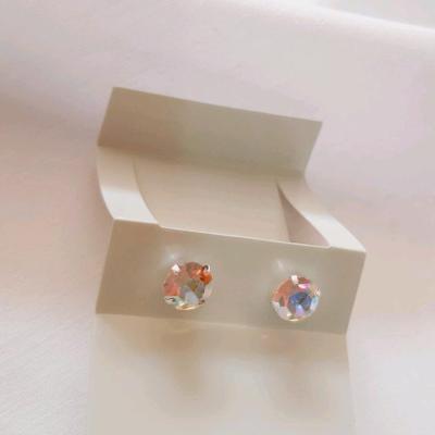 گوشواره نگین رنگین کمانی نقره 925 وارداتی