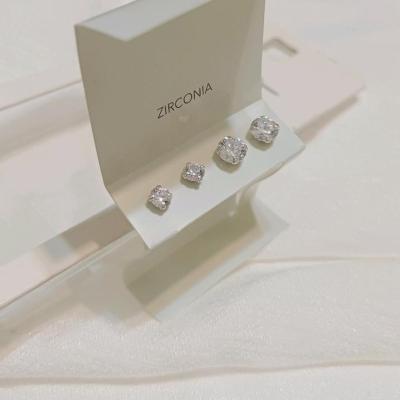 پک گوشواره 2 جفت نگین zirconia نقره 925 وارداتی