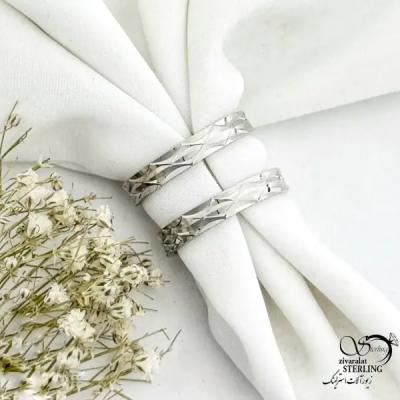 حلقه ست نقره طرح لوزی با عیار 925 کد 21001
