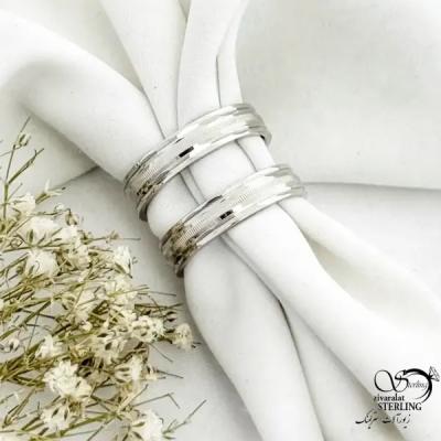 حلقه ست آینه ای نقره بدون نگین کد 20998