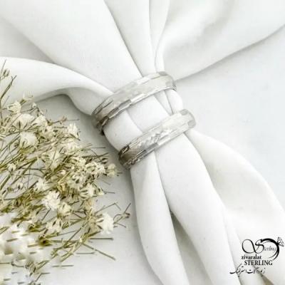 حلقه ست نقره ایتالیا طرح کلاسیک کد 20995