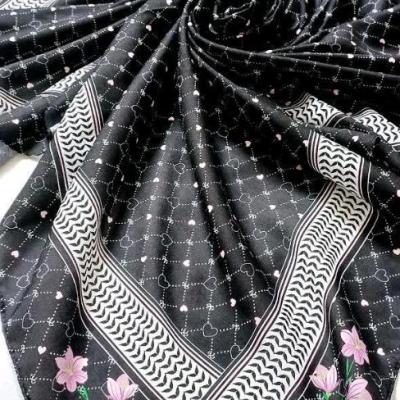 روسری مشکی زنانه 80درصد نخ روسری محرمی